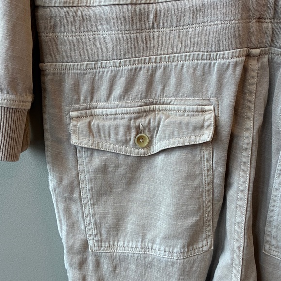 James Perse Stretch Herringbone Tan Khaki Jumpsuit, Large - Picture 8 of 8